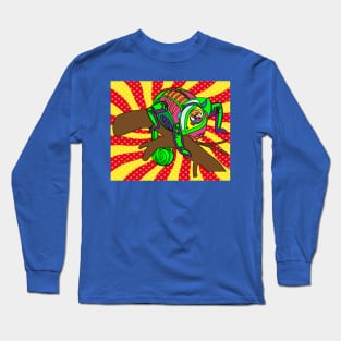 Funny Colorful Chameleon Reptile Camouflage Long Sleeve T-Shirt